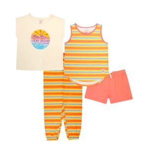 Lucky Brand Youth 4 piece pajama set